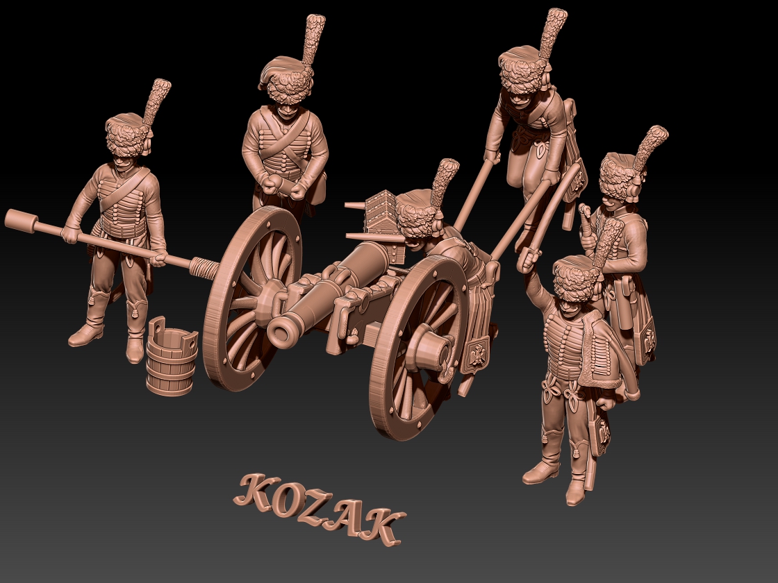 Napoleonic french guard horse artillery in kolpack